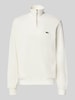 Lacoste Regular Fit Troyer aus reiner Baumwolle Offwhite