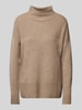 Jake*s Collection Strickpullover aus Kaschmir mit Stehkragen Beige