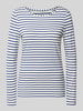 Oui Regular Fit Langarmshirt aus Baumwoll-Modal-Mix Royal