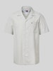 Tommy Jeans Regular Fit Freizeithemd aus Baumwoll-Leinen-Mix Oliv