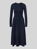 Lauren Ralph Lauren Midi-jurk van wol met ronde hals, model 'VORLEY' Marineblauw