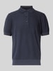 BOSS Regular fit gebreid poloshirt van een mix van lyocell en katoen, model 'LANNOTTI' Marineblauw