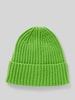 Jake*s Casual Beanie met brede omslag Appeltjesgroen