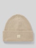 Marc O'Polo Denim 'Beanie met labelbadge Beige