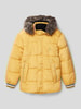 s.Oliver RED LABEL Gewatteerd jack met afneembare capuchon met imitatiebont Mosterdgeel