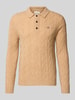 Gant Slim fit shirt met lange mouwen van zuivere wol, model 'Cable' Zand