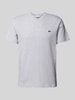 Lacoste T-shirt met labelstitching, model 'Basic' Lichtgrijs