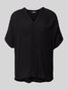 Montego Blusenshirt aus Viskose mit V-Ausschnitt Black