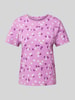 Tom Tailor T-shirt z kwiatowym nadrukiem Purpurowy