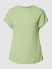 Fransa Blouse met viscose in effen design Rietgroen