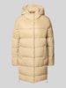 Christian Berg Woman Selection Gewatteerde lange jas met steekzakken en ritssluitingen opzij Zand