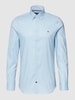 Tommy Hilfiger Tailored Business-Hemd mit Label-Stitching Modell 'FLEX' Marine