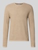 Jack & Jones Gebreide pullover met geribde ronde hals, model 'GEORGE' Beige gemêleerd