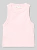 Mango Tanktop mit gerippten Abschlüssen Rosa