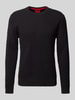 HUGO Strickpullover mit Strukturmuster Modell 'Stubon' Black