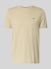 Fynch-Hatton T-Shirt mit Rundhalsausschnitt und Label-Stitching Beige