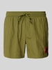 HUGO Badehose mit Label-Patch Modell 'Dominica' Khaki