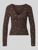 ONLY Regular Fit Langarmshirt aus Baumwoll-Mix Modell 'FENJA' Schoko Melange