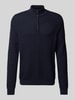 s.Oliver RED LABEL Regular Fit Pullover aus reiner Baumwolle mit Strukturmuster Dunkelblau