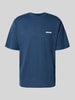 REVIEW T-shirt met logo en ronde hals Donkerblauw