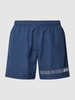 BOSS Badeshorts  mit Label-Druck Modell 'Dolphin' Dunkelblau