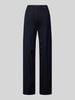 Marc Cain Regular fit stoffen broek met persplooien Marineblauw