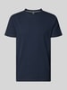 LERROS T-Shirt mit Strukturmuster und Logo-Stitching Marine