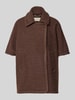 Milano Italy Kurtka z rękawem o dł. 1/2 i wykładanym kołnierzem Czekoladowy