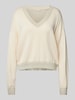 LIU JO SPORT Oversized Strickpullover mit gerippten Abschlüssen Offwhite