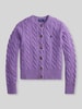 Polo Ralph Lauren kardigan rozpinany w kroju regular fit z wełny z domieszką kaszmiru Jasnofioletowy