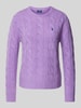 Polo Ralph Lauren Wollpullover mit Zopfmuster Lila