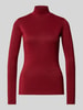 HUGO Slim Fit Longsleeve mit Stehkragen Modell 'Delaina' Bordeaux