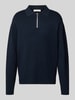 Selected Relaxed Fit Pullover aus reiner Viskose mit halblangem Zipper Beige