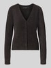 VERO MODA Regular Fit Strickjacke mit V-Ausschnitt Modell 'DOFFY' Schoko