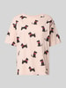 Jake*s Casual Pyjama-Oberteil im Allover-Look mit Rundhalsausschnitt Hellrosa