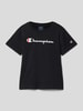 CHAMPION T-shirt z nadrukiem z logo Czarny