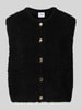 VILLA SOPHIE Loose fit mouwloos vest met mohair, model 'VIOLA' Zwart