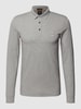 BOSS Orange Slim fit poloshirt met labelpatch, model 'Passerby' Middengrijs