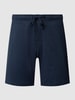 Schiesser Sweatshorts met ruitmotief, model 'Boxer' Donkerblauw