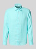 s.Oliver RED LABEL Regular Fit Leinenhemd mit Sportmanschetten Blau