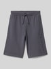CHAMPION Sweatshorts met logostitching Grafiet
