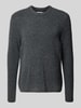 Wood Wood Gebreide pullover met ronde hals, model 'Andy' Antraciet