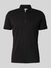 SELECTED HOMME Poloshirt mit kurzem Reißverschluss Black