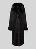 PETITE M. Keerbare lange jas met imitatiebont Zwart