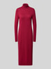 Christian Berg Woman Strickkleid aus Viskose-Mix mit Rollkragen Dunkelrot