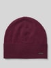 BOSS Czapka beanie z mieszanki żywej wełny i kaszmiru model ‘LARI’ Bordowy