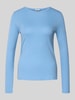 s.Oliver RED LABEL Bluzka z długim rękawem o kroju slim z czystej bawełny Niebieski