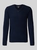 Cinque Gebreide pullover met V-hals, model 'UPO' Donkerblauw