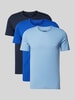 BOSS T-Shirt mit Label-Stitching im 3er-Pack Blau