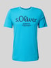 s.Oliver RED LABEL Regular Fit T-Shirt aus reiner Baumwolle mit großem Label Print Ocean